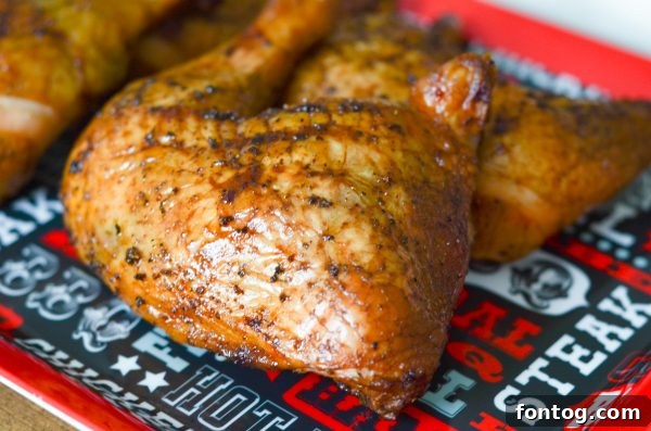 Smoked Chicken Quarters on a Pellet Grill