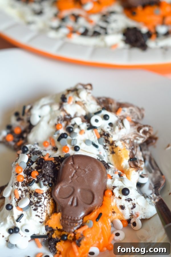 Skeleton Graveyard No Bake Pie