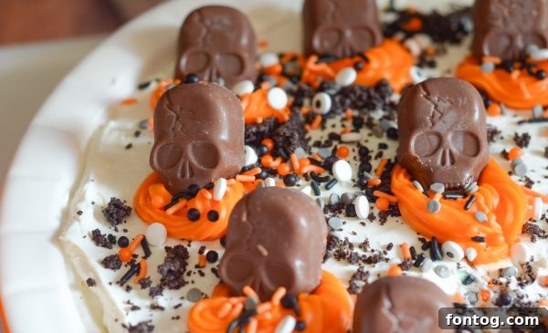 Skeleton Graveyard No Bake Pie