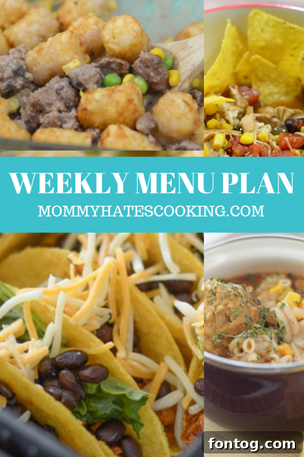 Printable Weekly Menu Plan Template