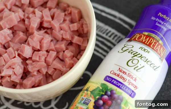 Pompeian Grapeseed Oil Spray used for a delicious frittata