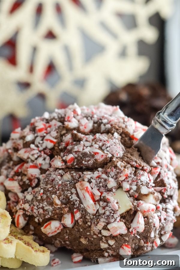 Peppermint Mocha No Bake Cheesecake Ball