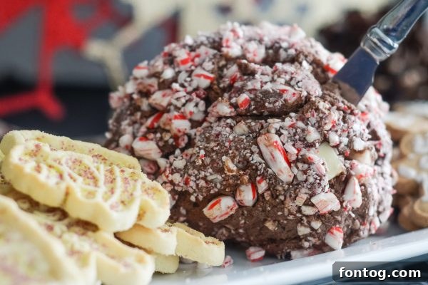 Peppermint Mocha No Bake Cheesecake Ball dippers