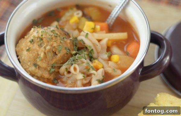 Warm and comforting Instant Pot Meatball Soup