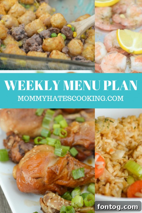 Comprehensive Weekly Menu Plan for easy family meals