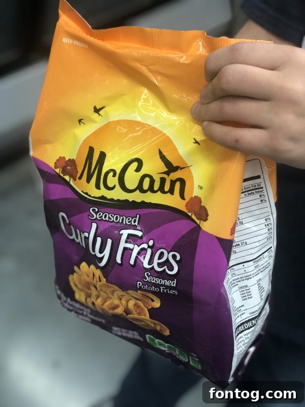 McCain Seasoned Curly Fries in a bowl