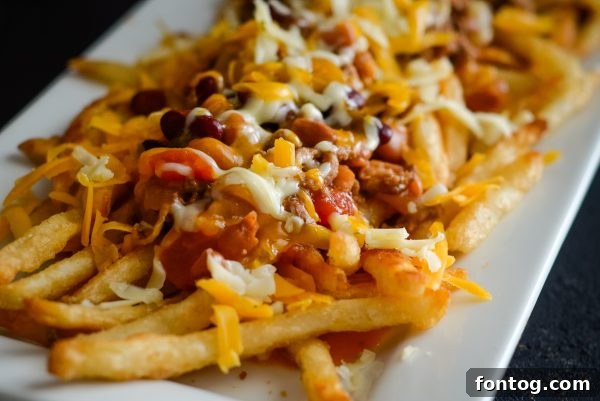Nacho Chili Cheese Fries close-up