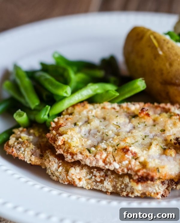 Air Fryer Ranch Breaded Pork Chops, crispy and golden brown