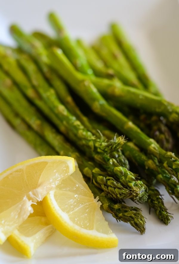 Fresh Air Fryer Asparagus spears ready to be cooked