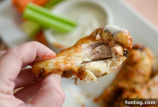 Crispy air fryer chicken wings ready to be served