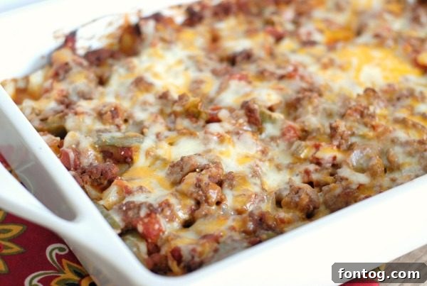 Hearty Cheesy Potato Taco Casserole, a family-favorite dinner idea
