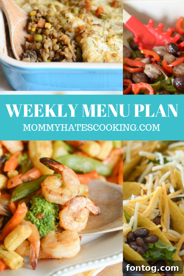 Weekly Menu Plan - Plan out delicious meals for the entire week
