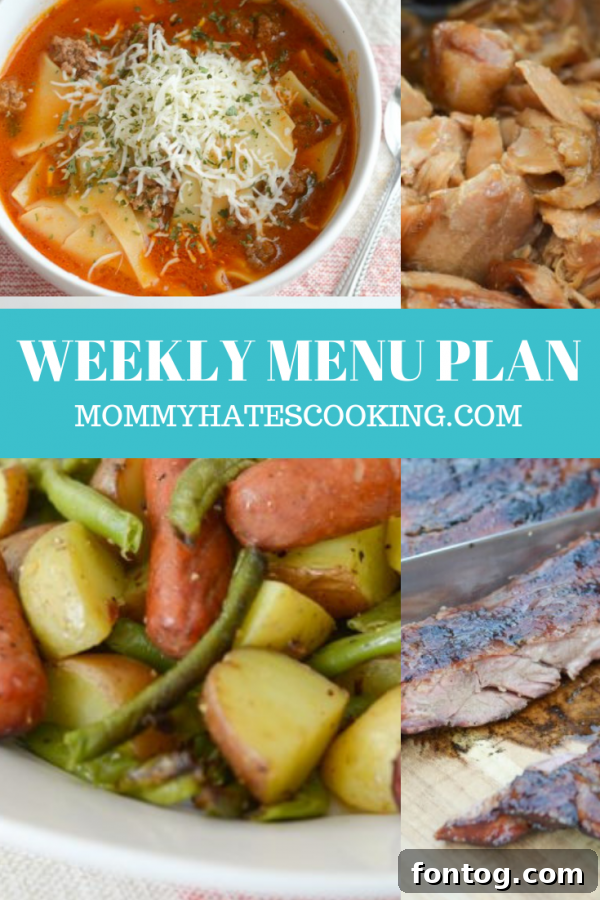 March 24 Weekly Menu Plan 6 weekly menu plan