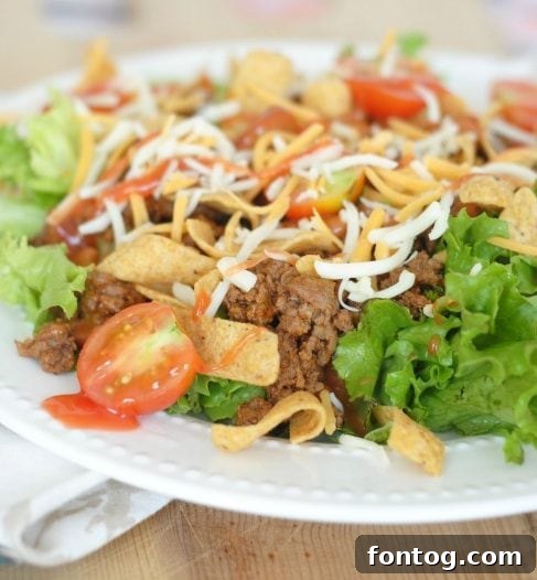 This Week's Meal Plan: April 21st Edition 4 Easy Taco Salad with fresh ingredients, a quick and customizable meal perfect for a busy weeknight.
