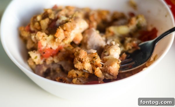 Cooked Baked Chicken Bruschetta, ready to serve