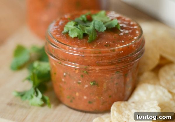 jar of restaurant style salsa