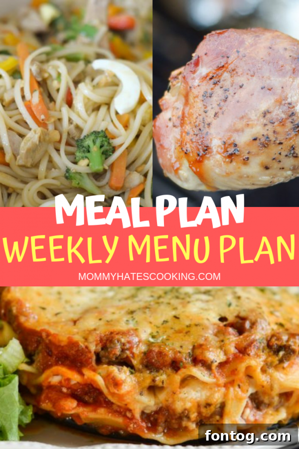 Printable Weekly Menu Plan Template