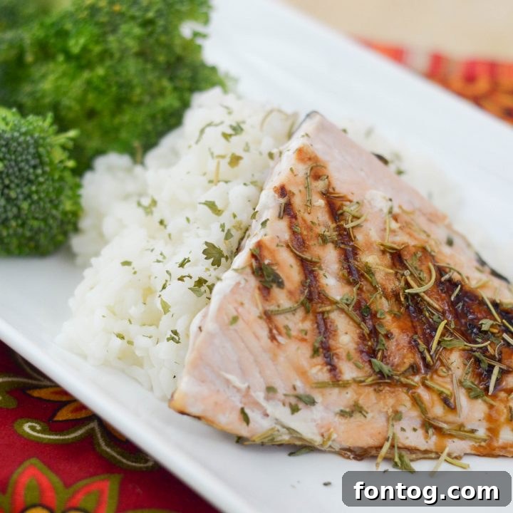 Sweet Maple Glazed Grilled Salmon