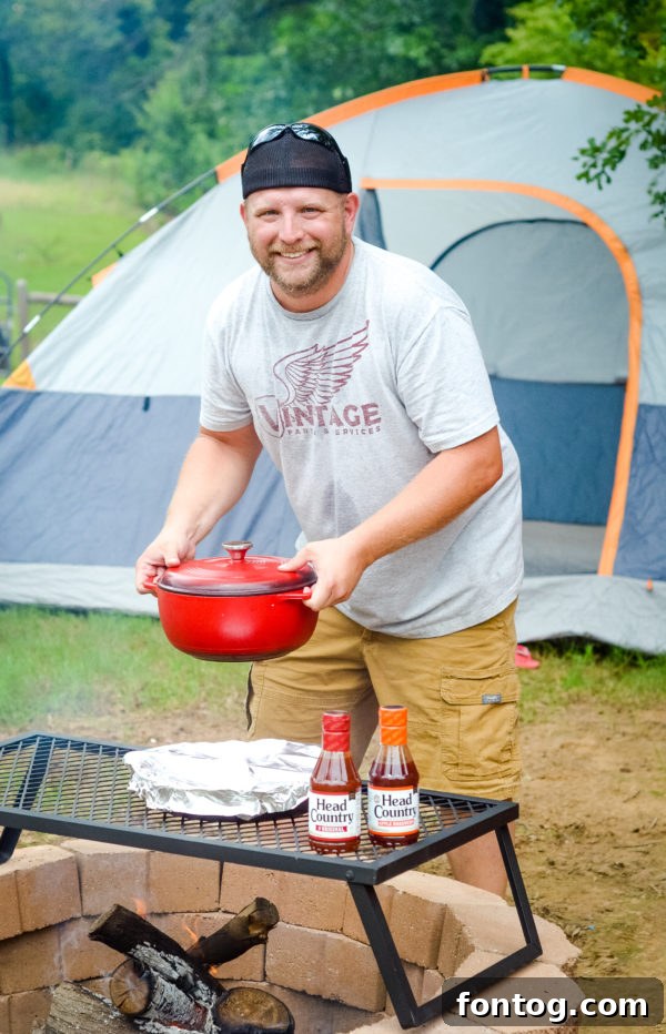 Family enjoying outdoor cooking over a backyard fire pit