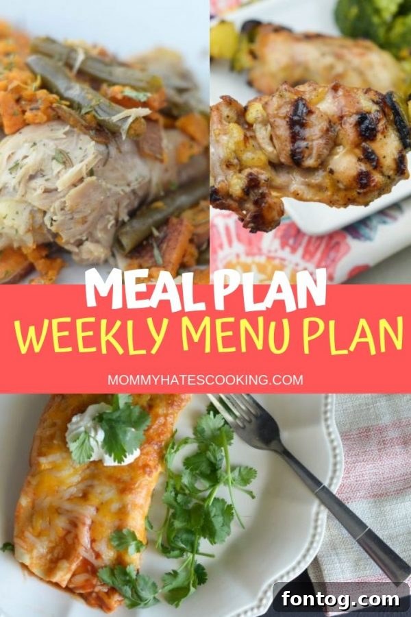 Printable weekly meal plan template for easy planning