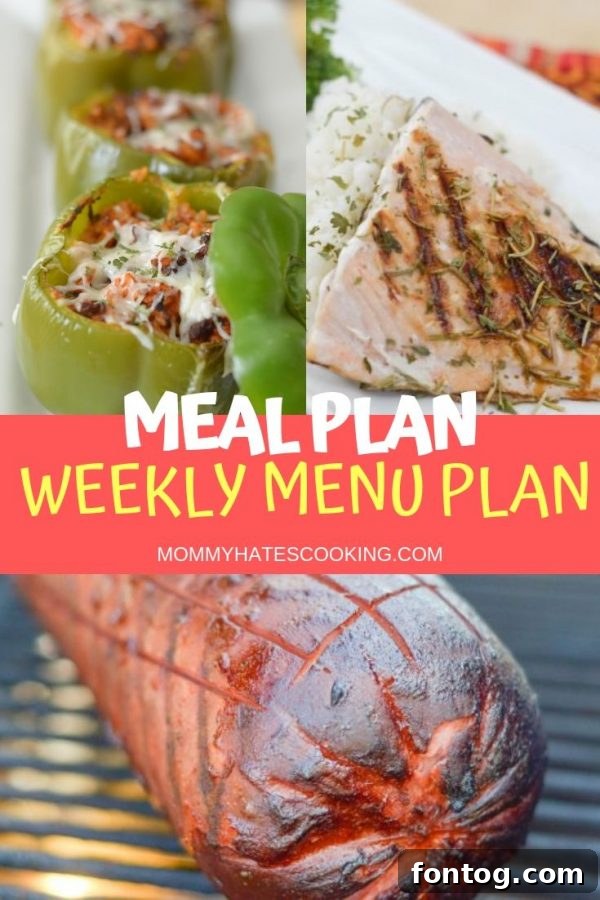 Printable Weekly Meal Plan Template to organize your meals.
