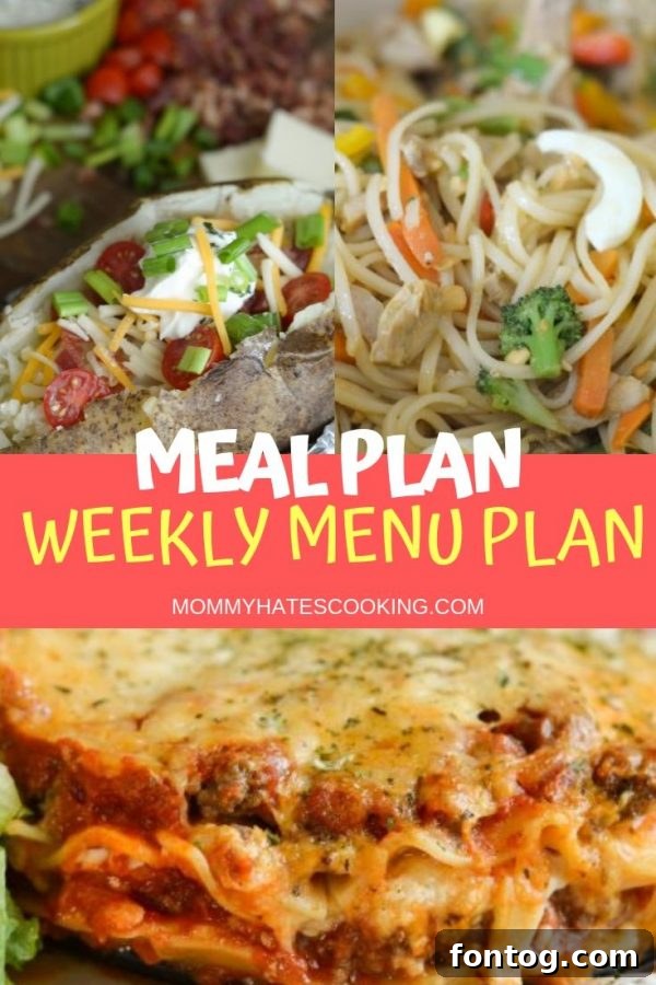 A blank weekly meal plan template ready for customization.