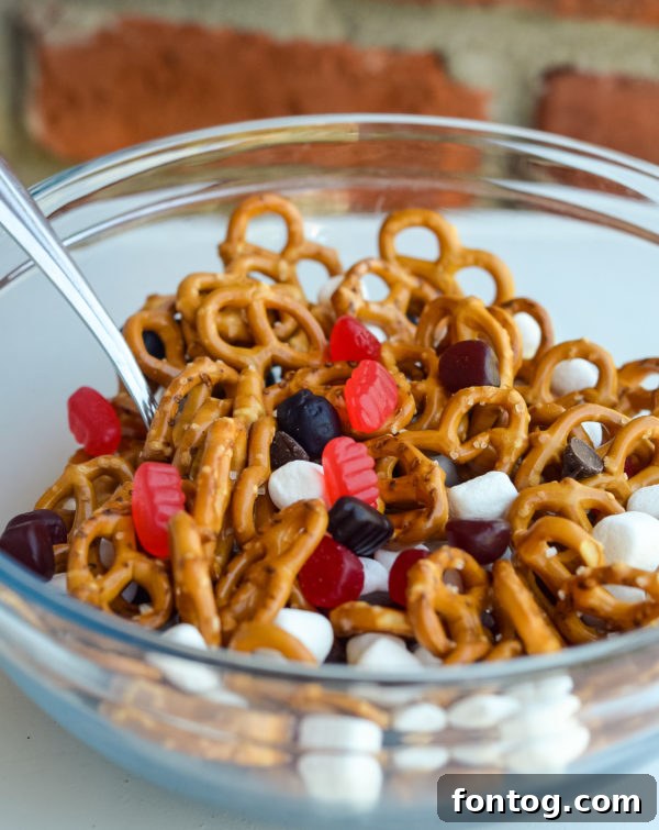 Delicious and easy No-Bake Sweet & Salty Snack Mix, perfect for after-school cravings.