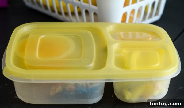 Prepped food in containers