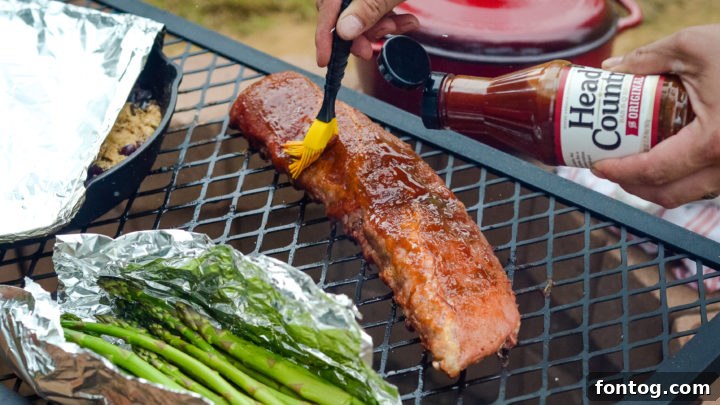 Perfectly cooked Campfire Baby Back Ribs.