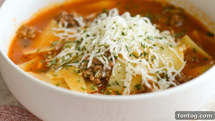 Gluten Free Instant Pot Lasagna Soup, a comforting and quick meal.