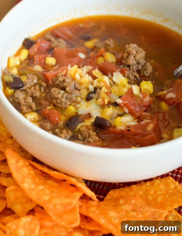Delicious Ninja Foodi Taco Soup ready for dinner