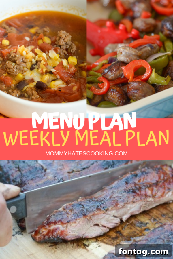 A beautifully organized weekly menu plan template to help you get started