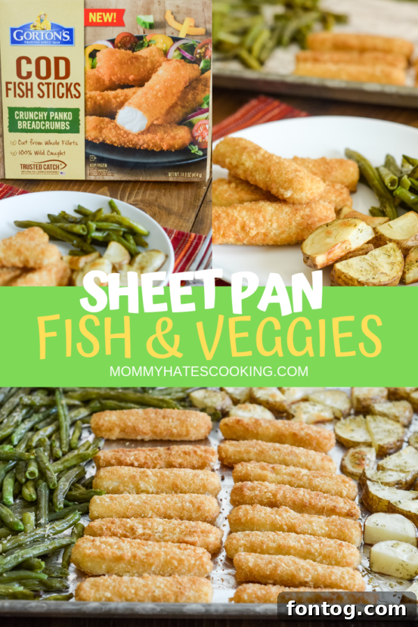 Sheet Pan Crispy Fish and Vegetables on a plate