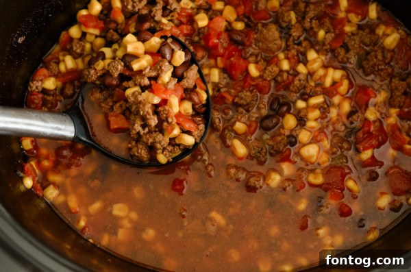 Hearty Slow Cooker Beef Taco Soup 8 slow cooker beef taco soup