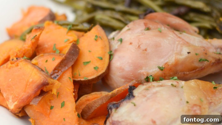 Easy one-dish Sheet Pan Rosemary Chicken with vegetables.