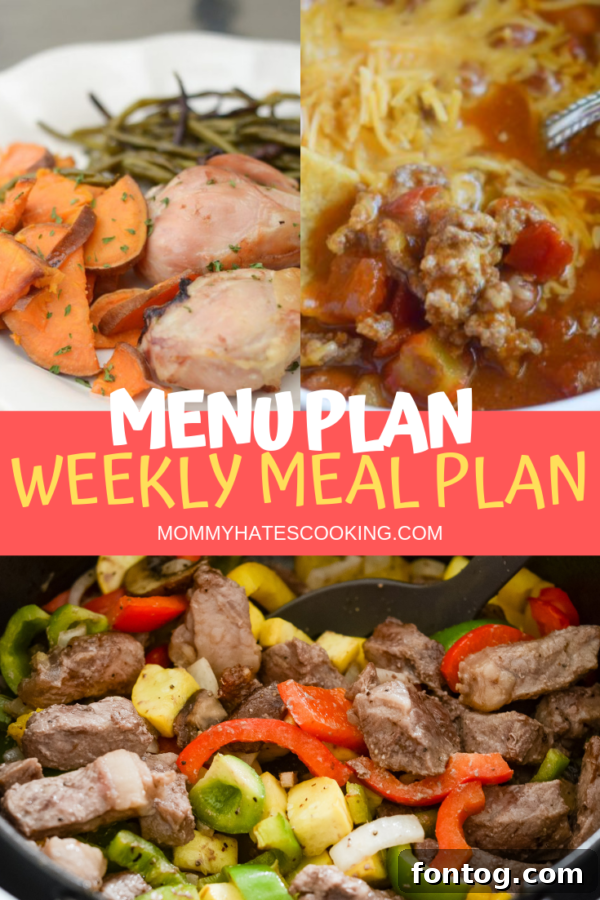 A beautifully designed printable weekly meal planner template, ready for use.