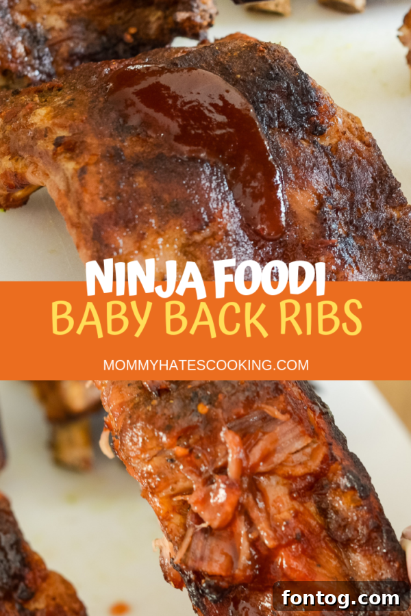Platter of delicious Ninja Foodi Baby Back Ribs ready to serve