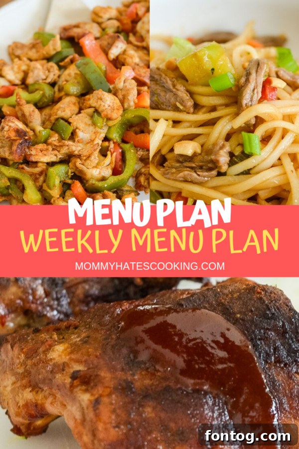 A beautifully designed printable weekly meal planner template, featuring sections for breakfast, lunch, dinner, snacks, and a shopping list, ready for download.