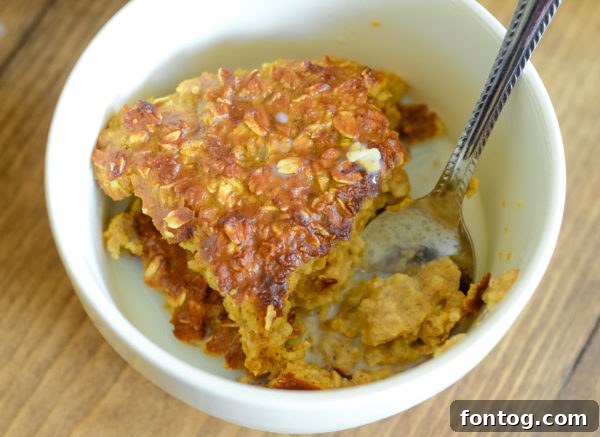 Closeup of Ninja Foodi Baked Pumpkin Oatmeal