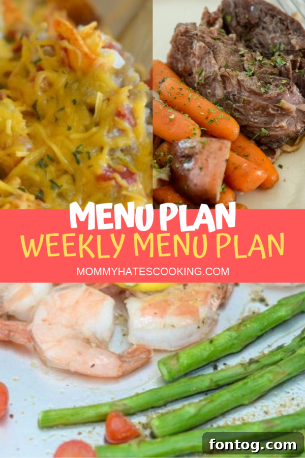 Printable Weekly Menu Planner Template