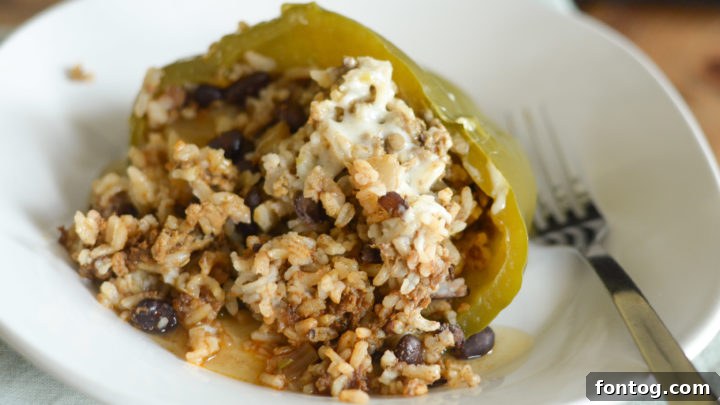 Slow Cooker Stuffed Peppers on a plate.