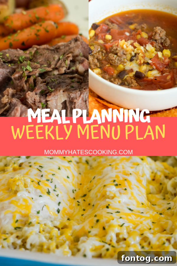 Weekly Menu Plan for November 3rd, featuring a variety of dinner ideas.