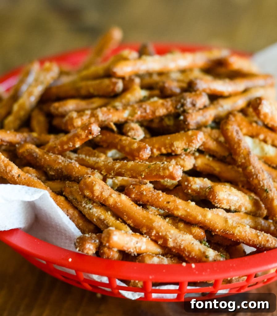 Crispy Air Fryer Seasoned Pretzels with Ranch and Garlic Powder