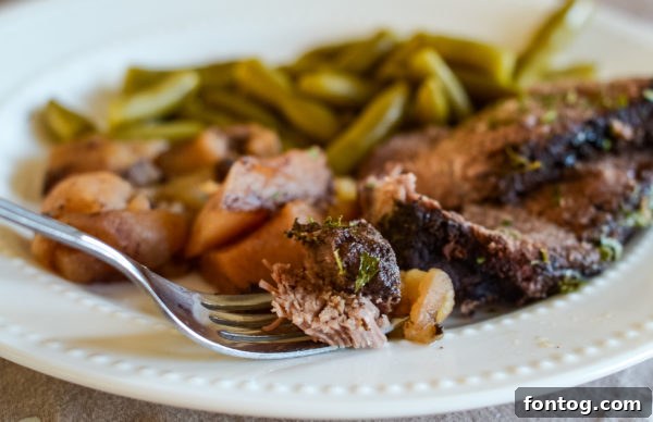 Assortment of slow cooker roast recipes, including apple cinnamon roast