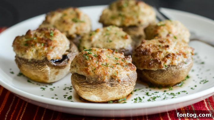 Air Fryer Stuffed Mushrooms in a basket