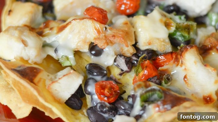 Air Fryer Plate Nachos with various toppings