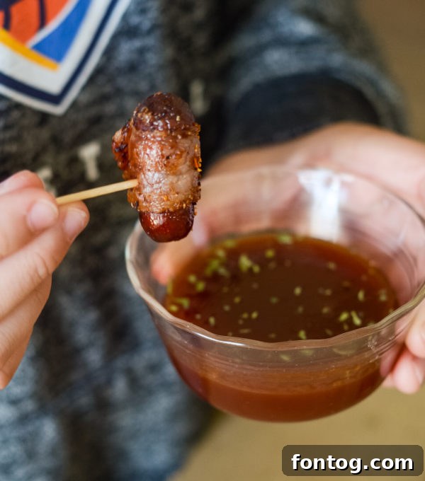 Air Fryer Bacon Wrapped Sausages