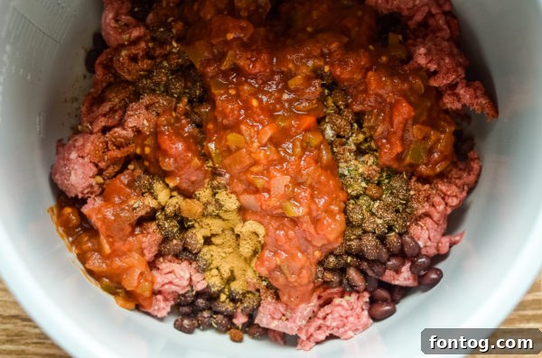 Frozen Crockpot Taco Meat in a freezer bag