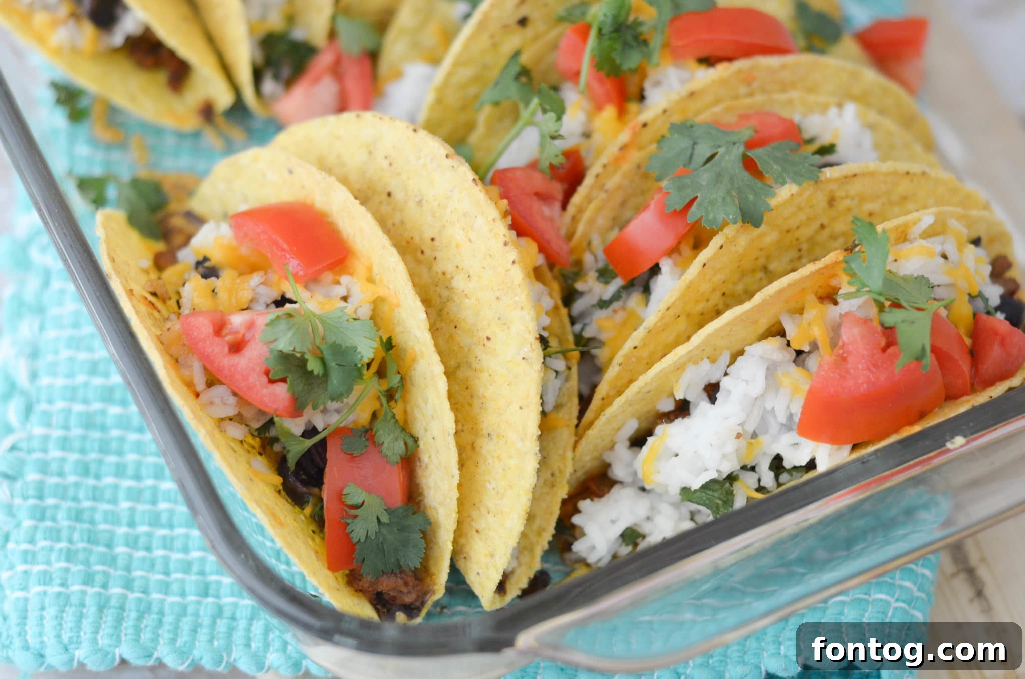 Baked Black Beans & Rice Tacos
