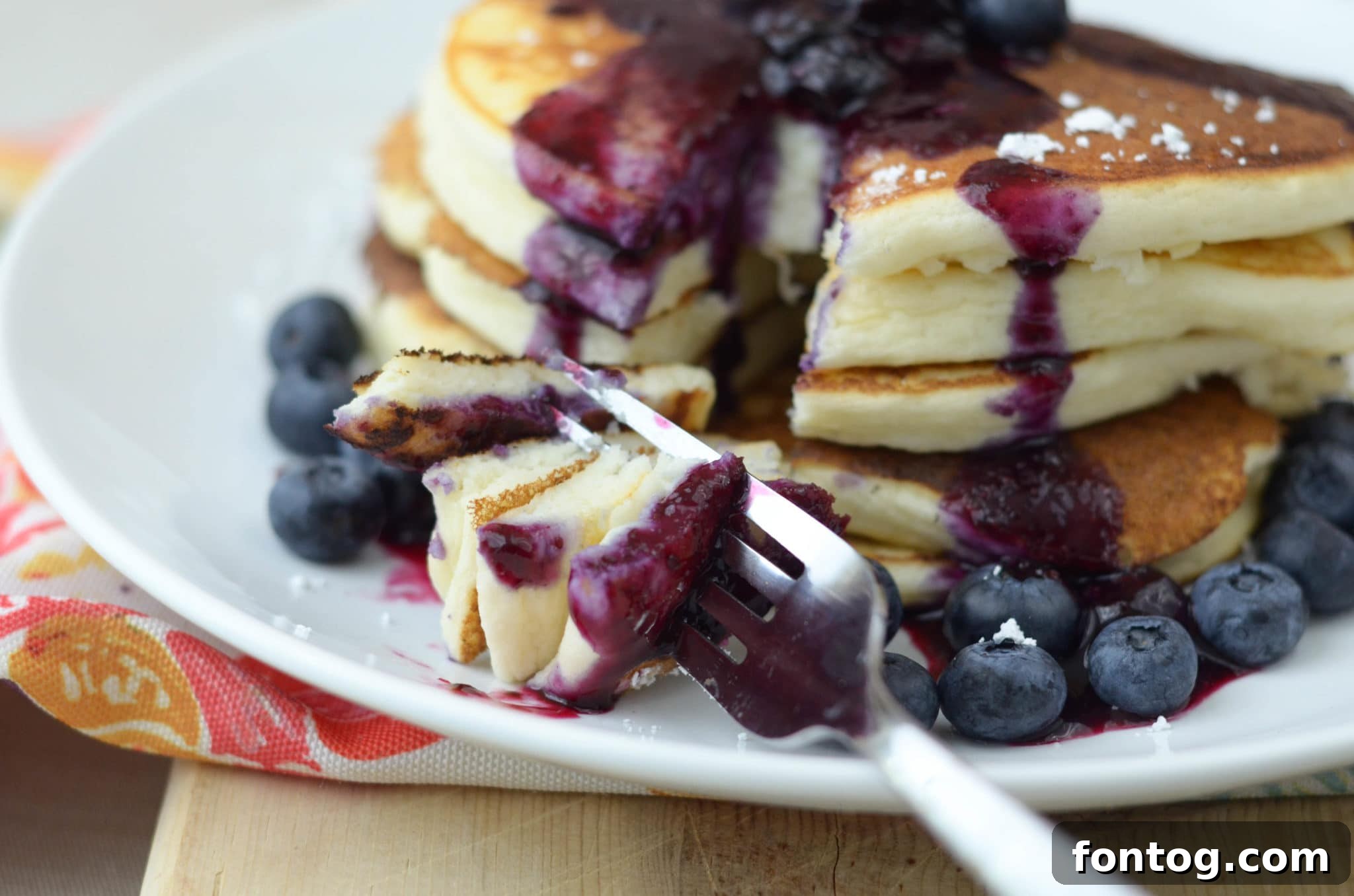 Buttermilk Pancakes with Blueberry Sauce